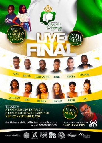 Mr And Miss Nigeria UK Live Final 12.10.14