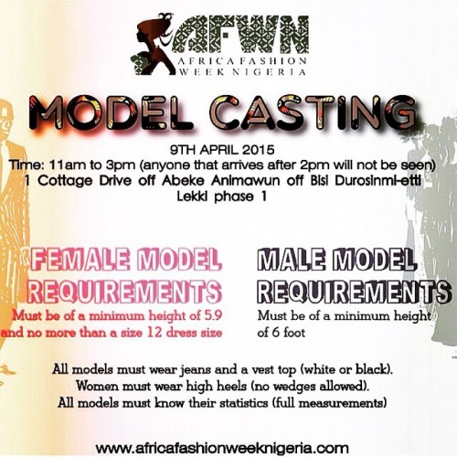 African Fashion Week Nigeria Model Casting - 09.04.15